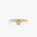 Solid Gold Aquamarine Art Deco Ring (FD95D6)