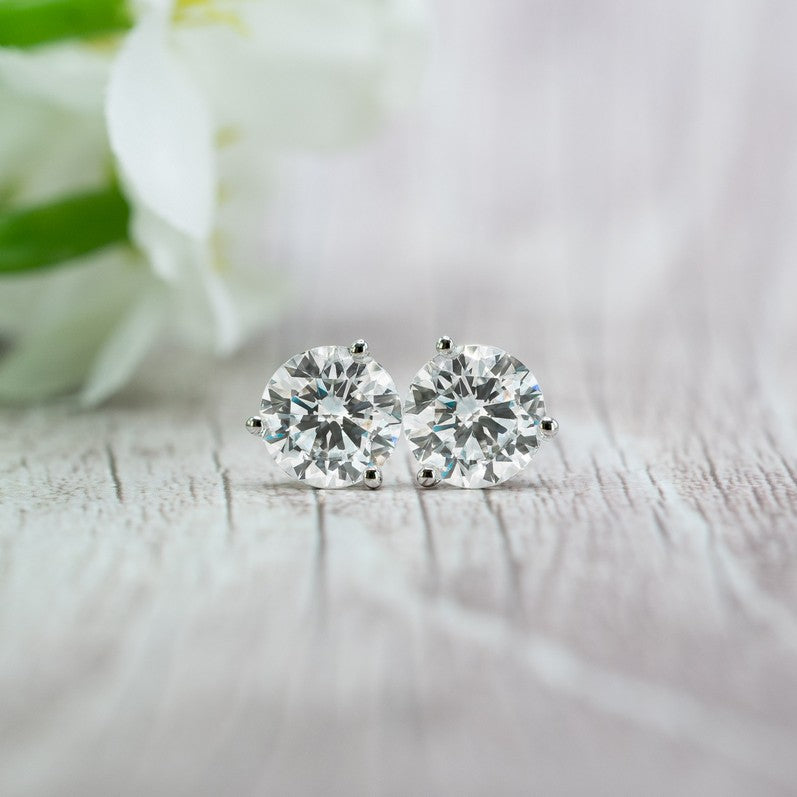 Solid Gold Lab Grown Diamond Stud Earrings