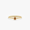 Solid Gold Natural Citrine Bezel Ring (079F0D)