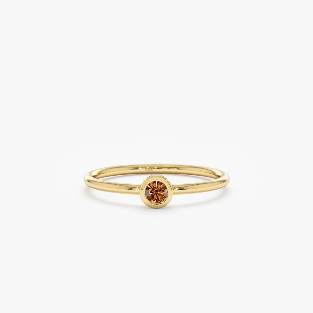 Solid Gold Natural Citrine Bezel Ring (996171)