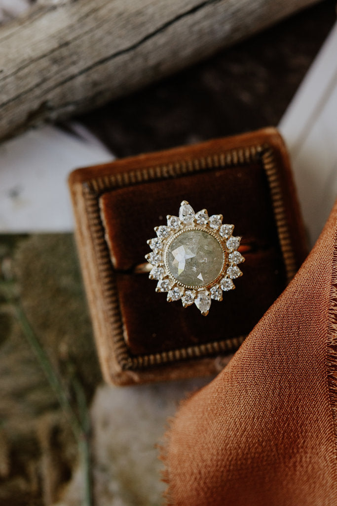Solid Gold Rustic Diamond Ring (34368D)