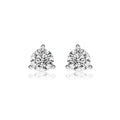 Solid Gold Lab-Created Diamond 3-Prong Martini Stud Earrings (C2A27E)