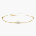 Solid Gold Double Lab-Grown Diamond Station Bracelet