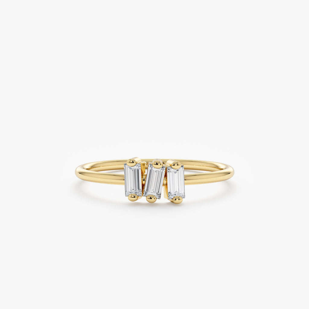 Solid Gold Triple Diamond Cluster Ring (711458)