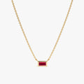 Solid Gold Dainty Ruby Necklace (D5744C)