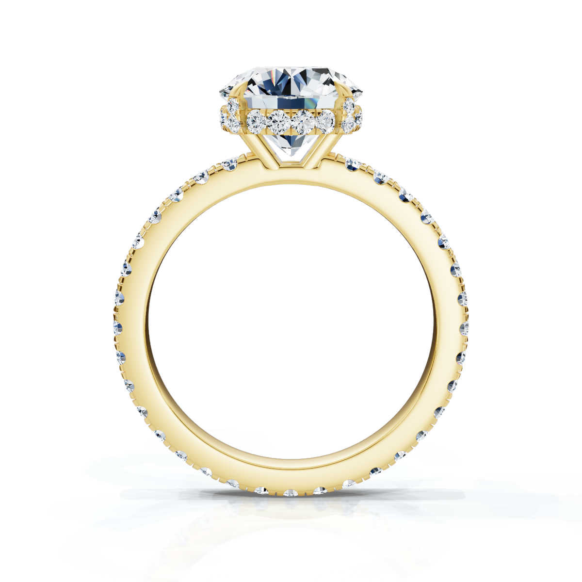 Solid Gold 2.6 ct Round lab Grown Diamond Engagement Ring