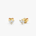 Solid Gold Triple Marquise Diamond Studs (E5F10A)