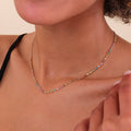 Solid Gold Rainbow Sapphire Tennis Necklace (98CDF9)