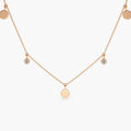 Solid Gold Dangling Diamond Disc Necklace (A796CE)