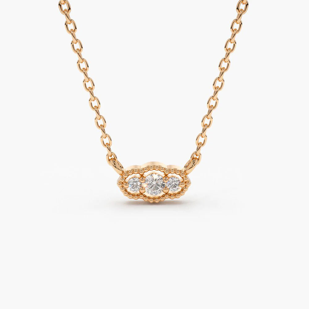 Art Deco Trio Moissanite Necklace, photo 4