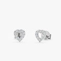Solid Gold Heart Outline Diamond Studs