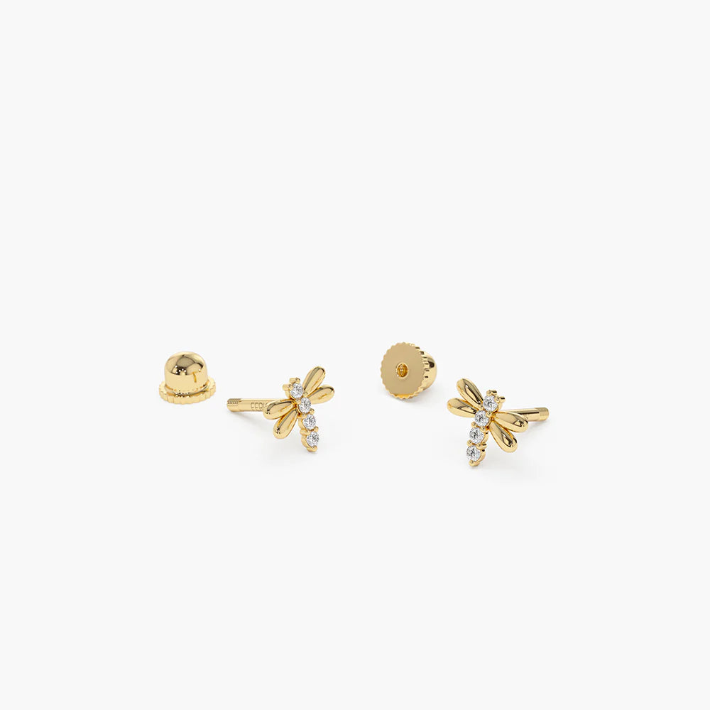Solid Gold Lab-Grown Diamond Bee Helix Piercing