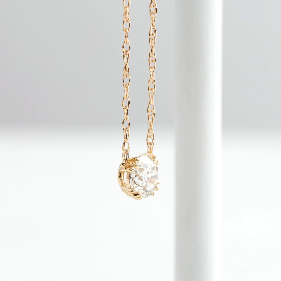 Solid Gold Lab-Grown Diamond Threaded Necklace
