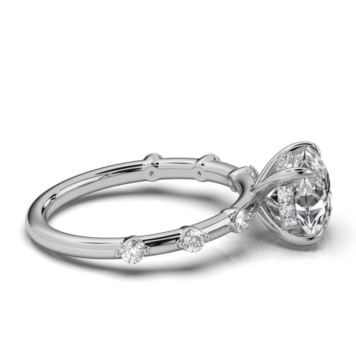 Solid Gold 2 CT Lab Grown Diamond Engagement Ring (5E96C5)