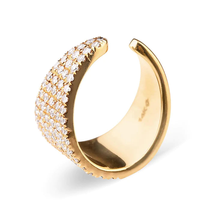 Solid Gold Roxy Ear Cuff With Diamonds
