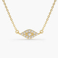 Solid Gold Diamond Evil Eye Necklace