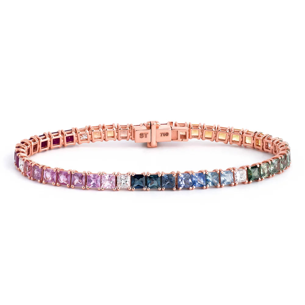 Solid Gold Festival Tennis Princess Bracelet