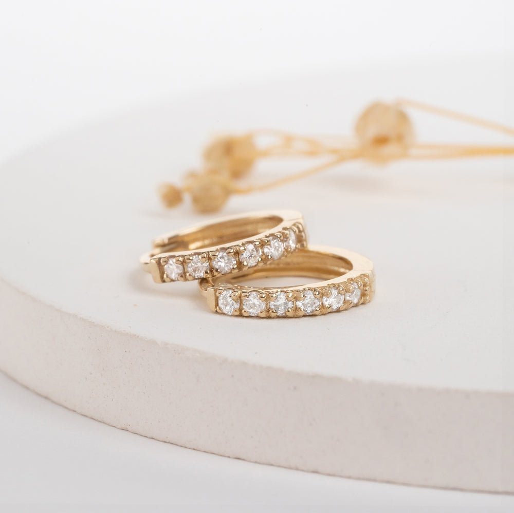 Solid Gold Diamond Huggies
