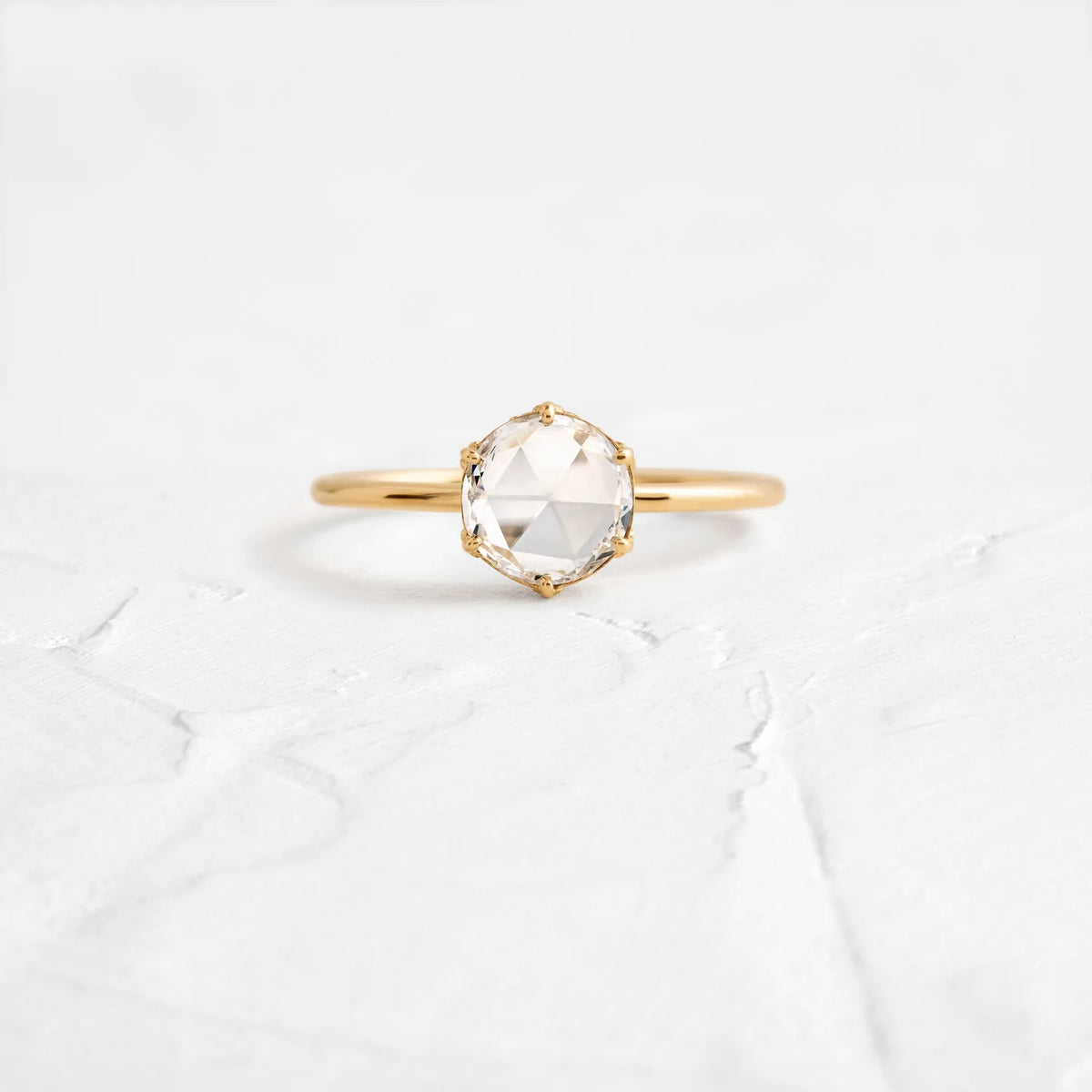 Solid Gold Lab-Grown Diamond Rose Basket Ring