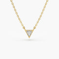 Solid Gold Triangle Cut Diamond Solitaire Necklace