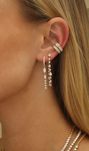 Solid Gold Two-Row Diamond Ear Cuff