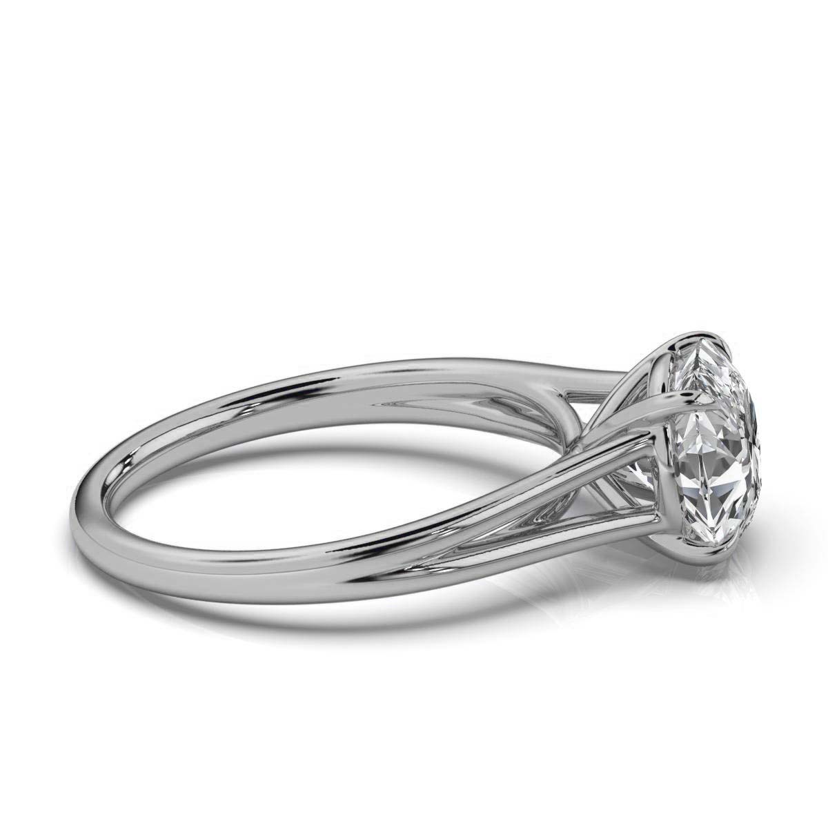 Solid Gold 2 CT Split Solitaire Lab Grown Diamond Engagement Ring