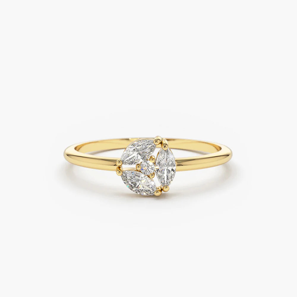 Marquise Moissanite Cluster Ring, photo 6