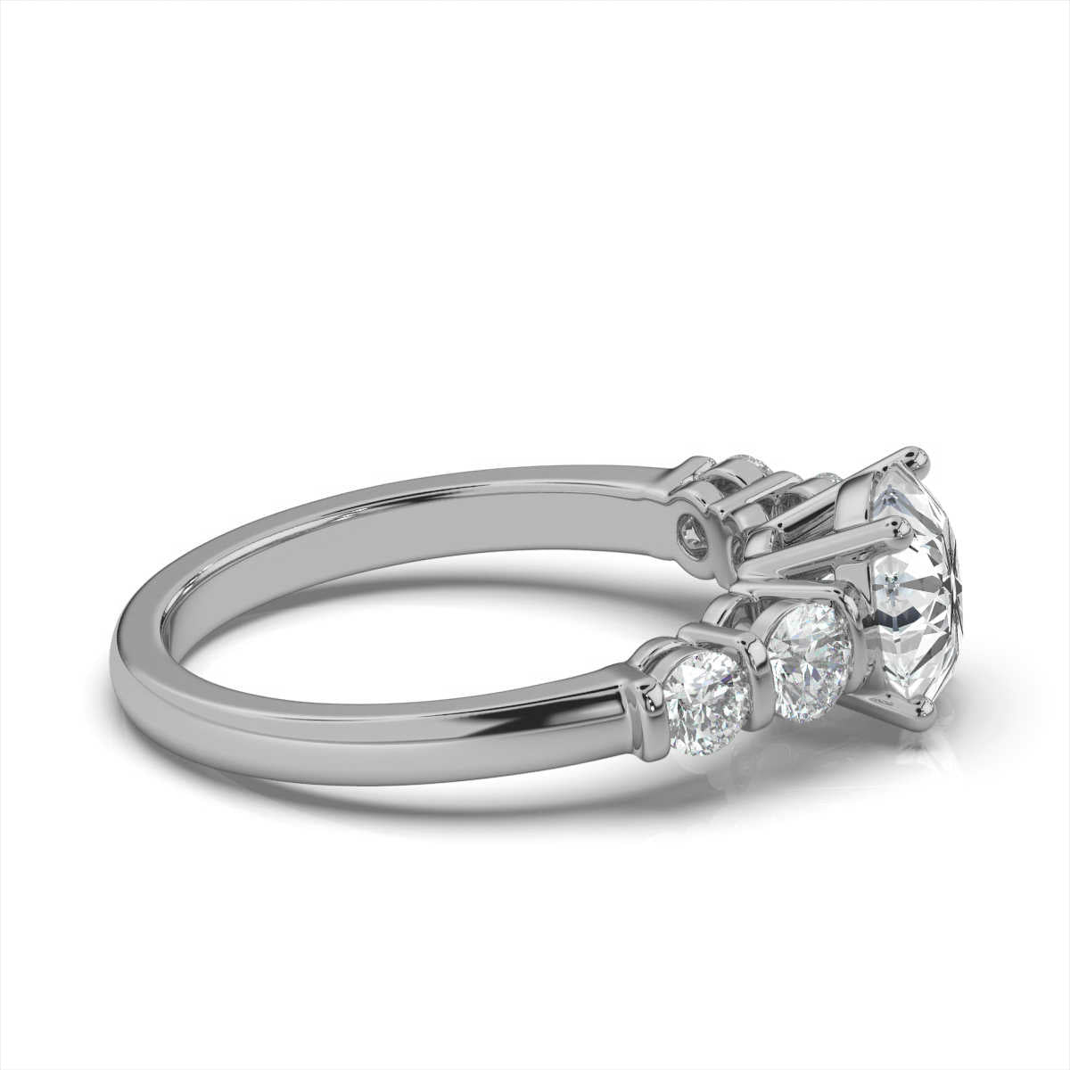 Solid Gold 2 CT Five Stone Lab Grown Diamond Engagement Ring