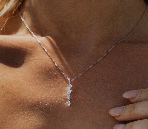 Solid Gold Lab Grown Diamond Dangling Pendant