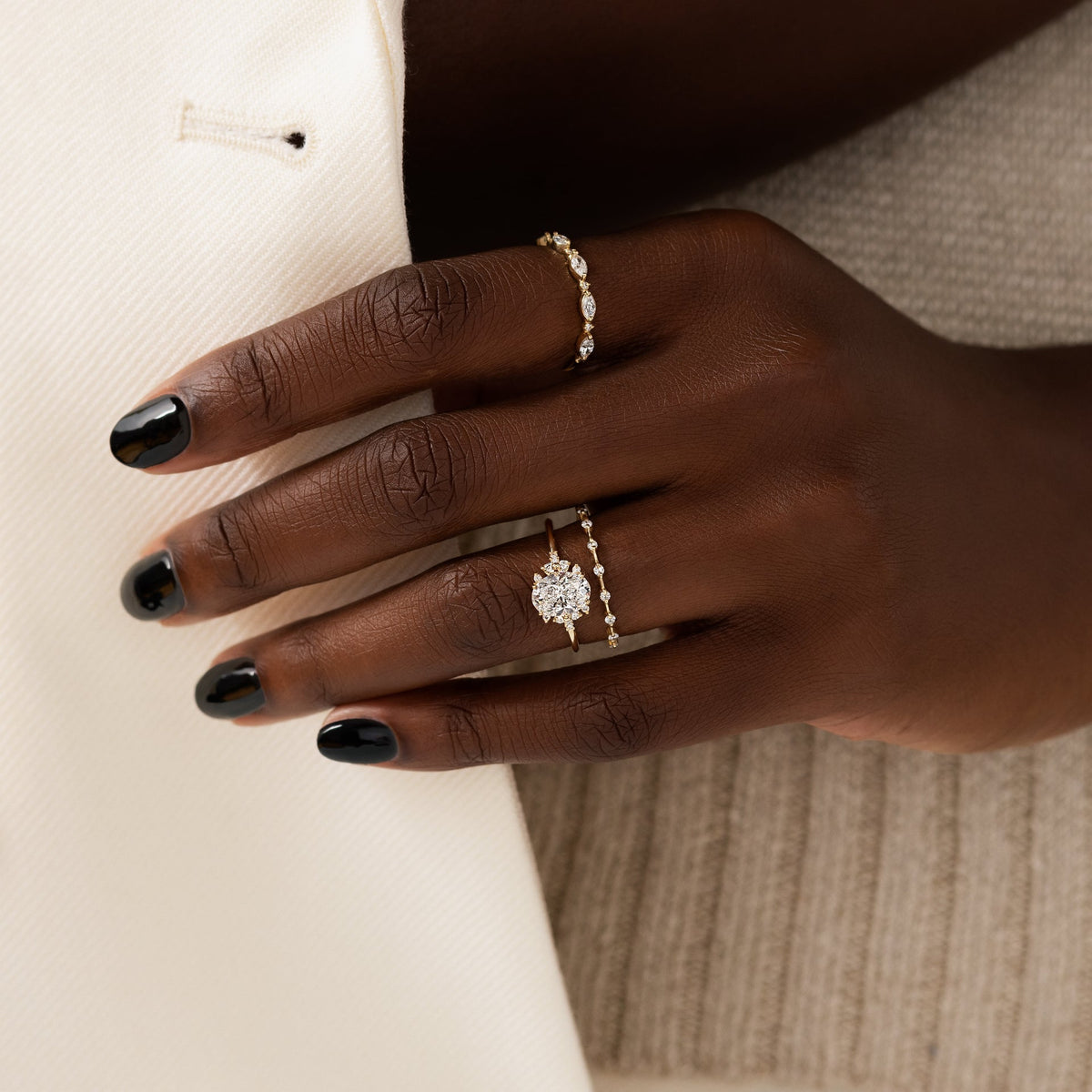 Solid Gold 2 CT Stargaze Ring, Oval Cut Diamond Moissanite Engagement Ring