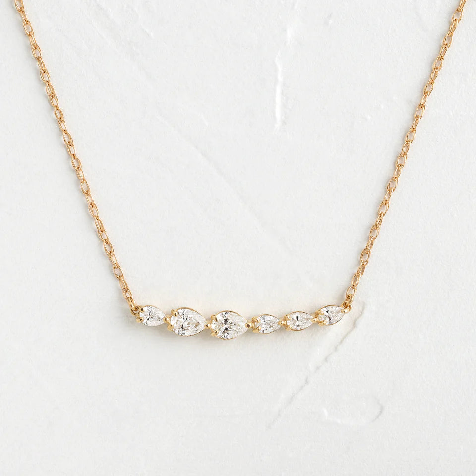Solid Gold Diamond Guideline Necklace