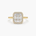 Solid Gold Unique Baguette Diamond Statement Ring