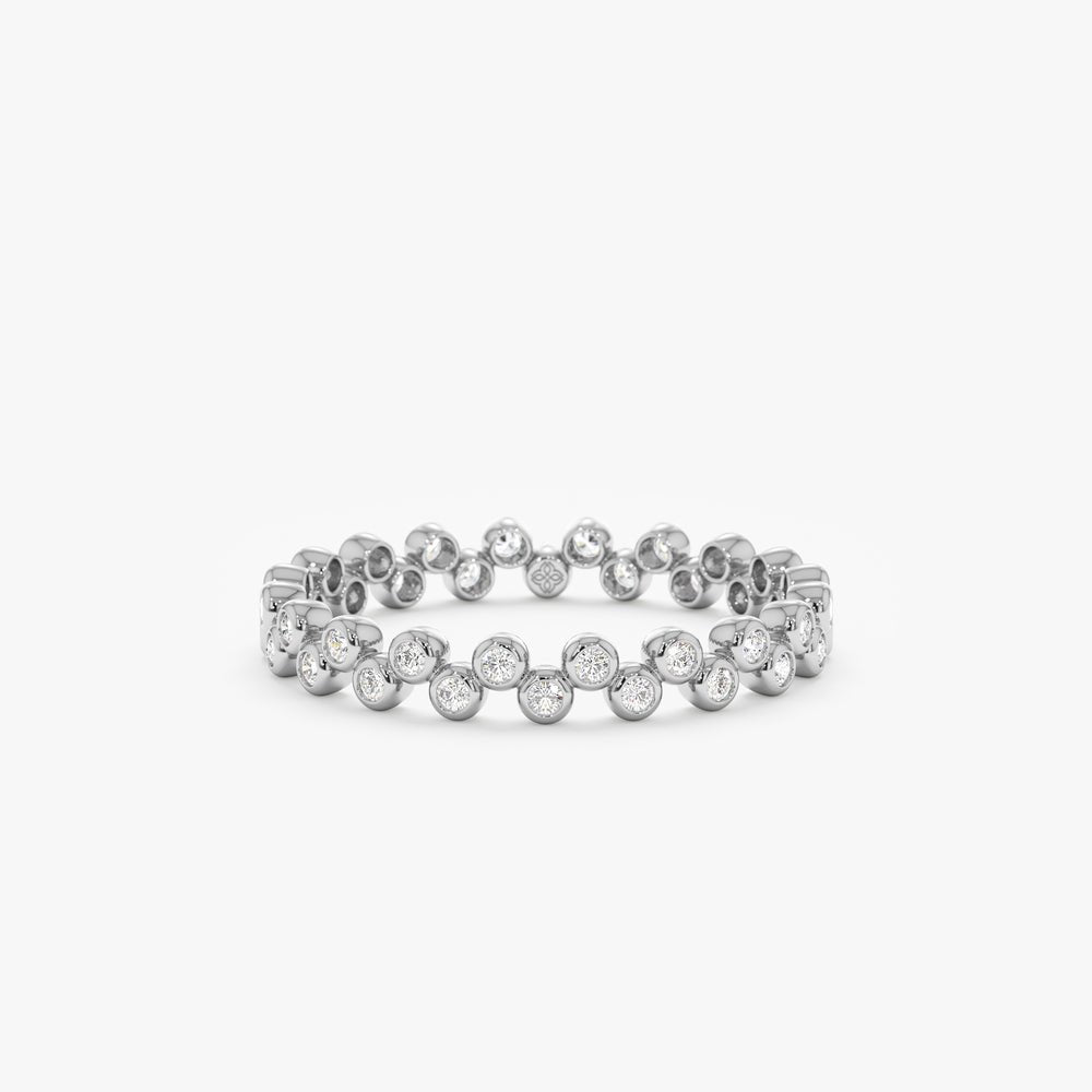 14K Solid Gold Up and Down Diamond Eternity Ring