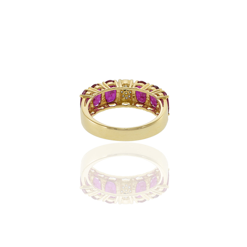 Solid Gold Ruby And Diamond Ring