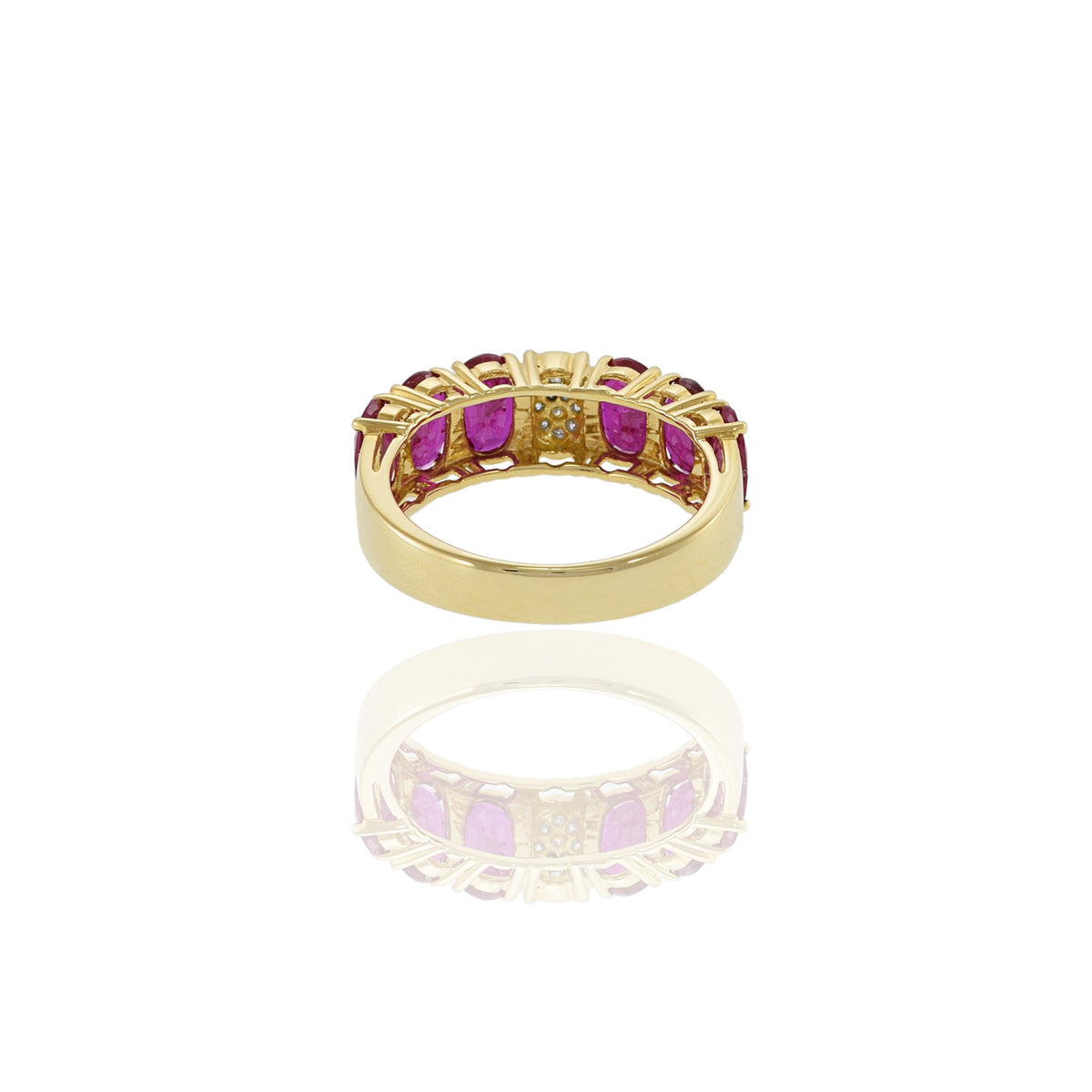 Solid Gold Ruby And Diamond Ring