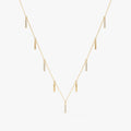 Solid Gold Multi Diamond Bar Necklace (C0A492)