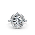 Solid Gold Halo Lab Grown Diamond Engagement Ring