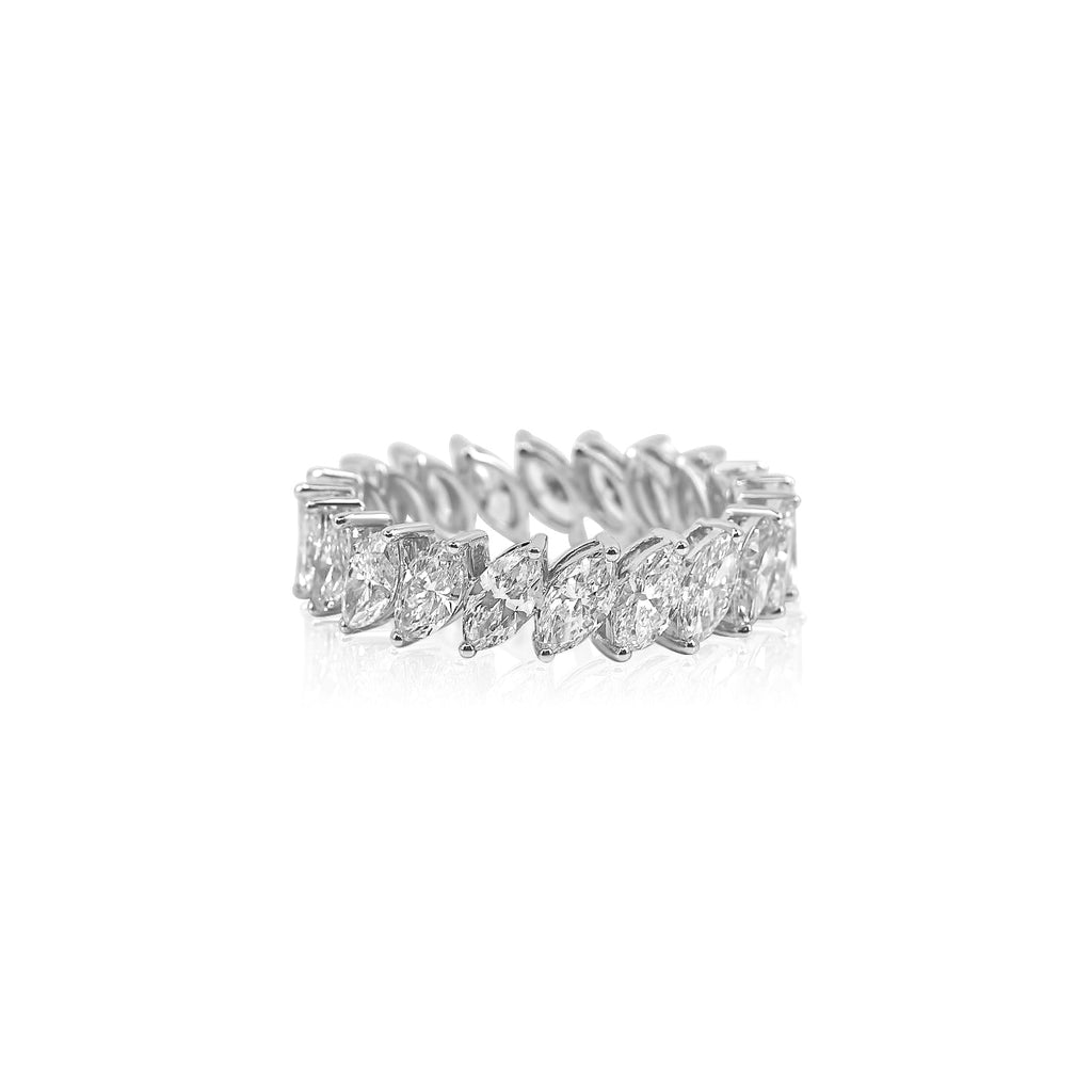 Solid Gold Diamond Multi Marquise Lab Grown Ring (C5DAF7)