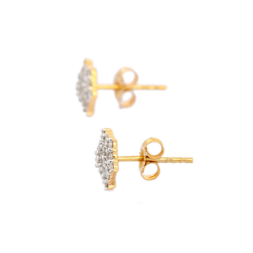 Solid Gold Cluster Diamond Studs (B9E7FB)