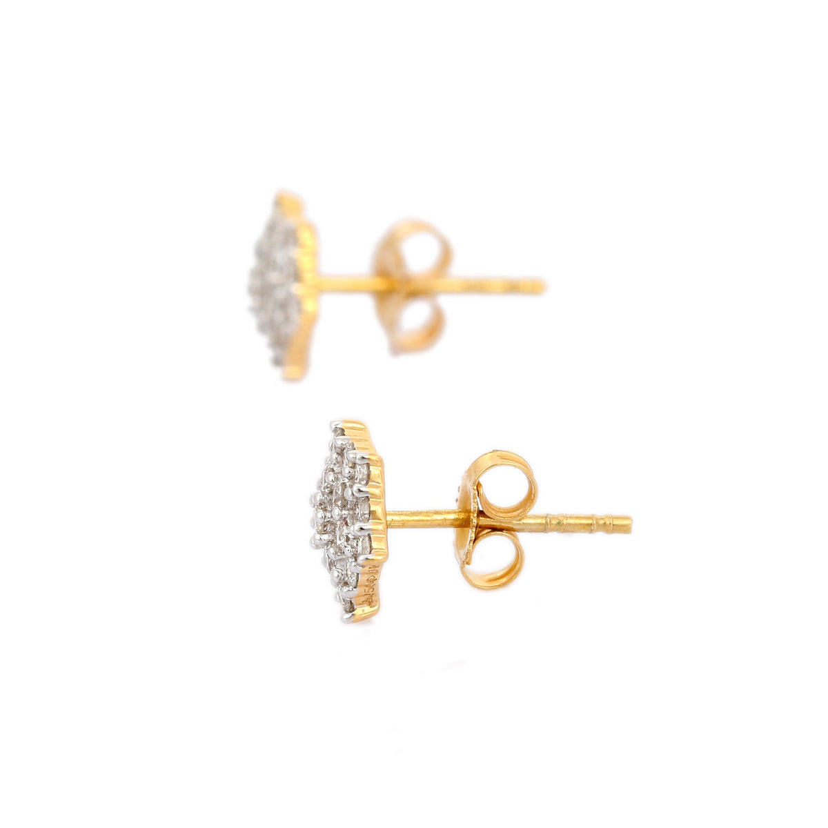 Solid Gold Cluster Diamond Studs (B9E7FB)