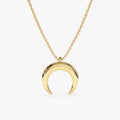 Solid Gold Crescent Horn Necklace