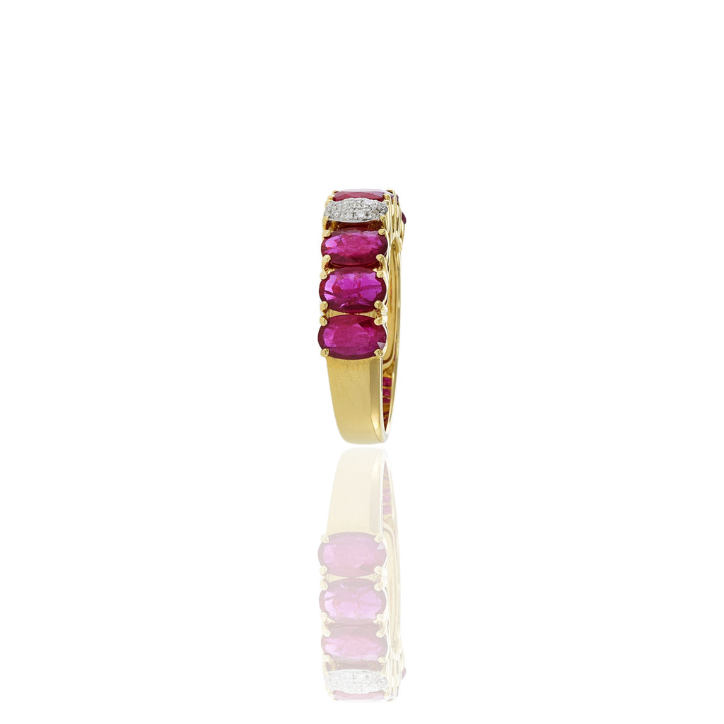 Solid Gold Ruby And Diamond Ring