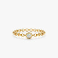 Solid Gold Opal Chain Ring (ADCE11)