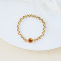 Solid Gold Citrine Chain Ring (179EDC)