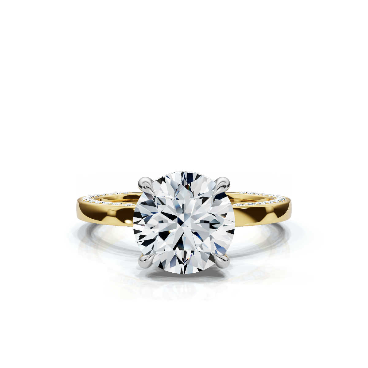 Solid Gold 2 CT Lab Grown Diamond Engagement Ring (E189A1)