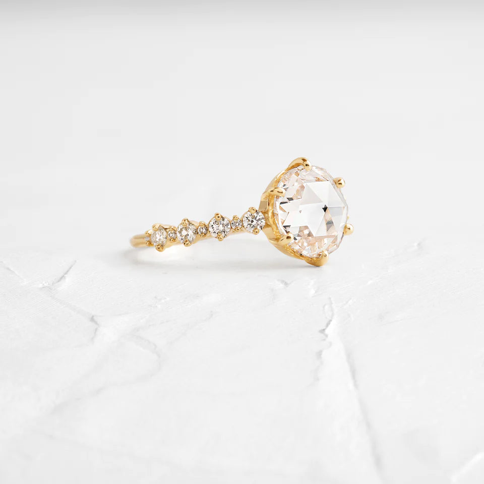 Solid Gold 1.87ct. Lab-grown Rose Cut Diamond Ring