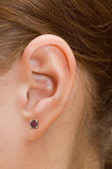 Solid Gold Ruby Studs