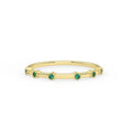 Solid Gold Natural Emerald Wedding Band (83A50B)
