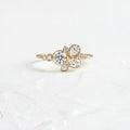 Solid Gold Stars at Eventide Ring , Moissanite Diamond Ring