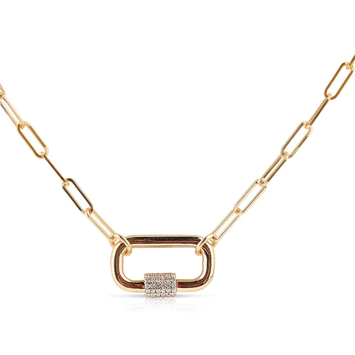 Solid Gold Signature Paperclip Chain with Round Loops